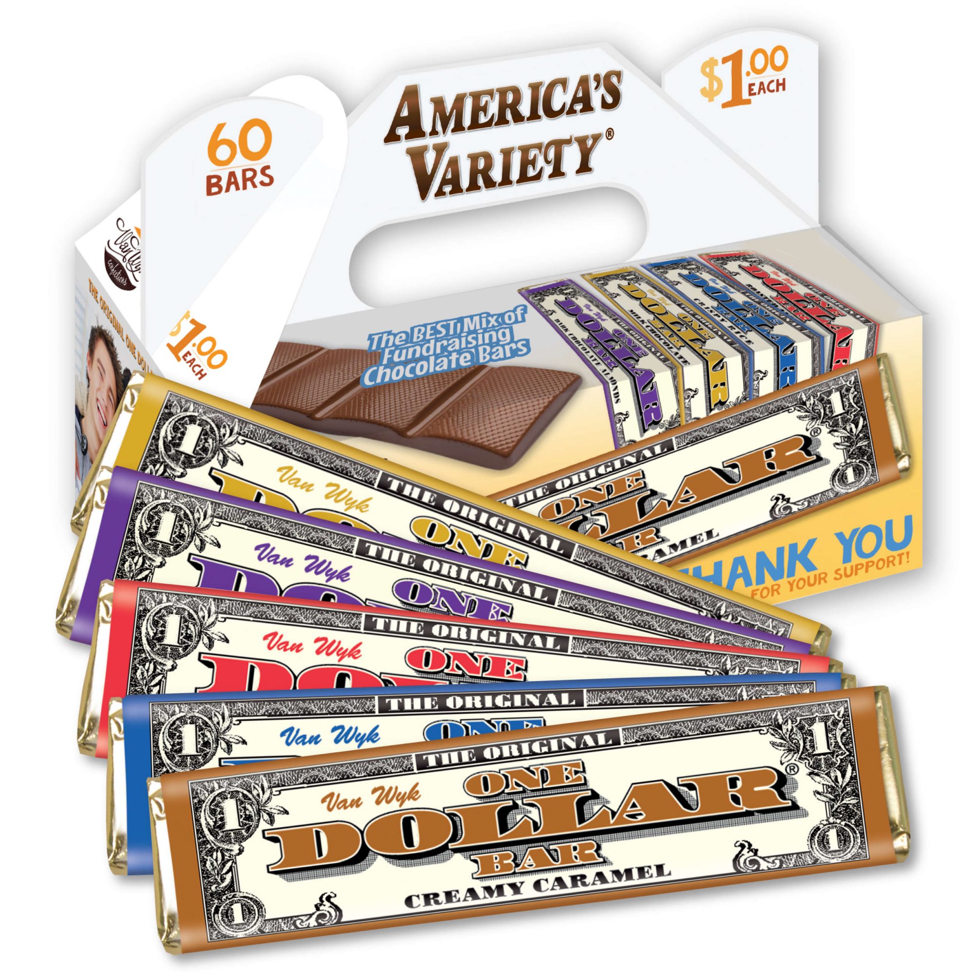 1 America's Variety Chocolate Bar Fundraiser by Van Wyk Confections
