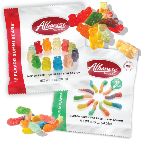 $1 Albanese Gummi Bears & Sour Worms Variety Pack Fundraiser by Van Wyk Confections
